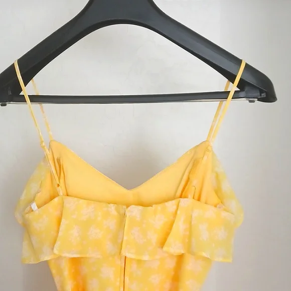 NWOT B. Darlin Bright Yellow Floral Ruffle Springtime Mini Dress Womans … - Picture 7 of 12